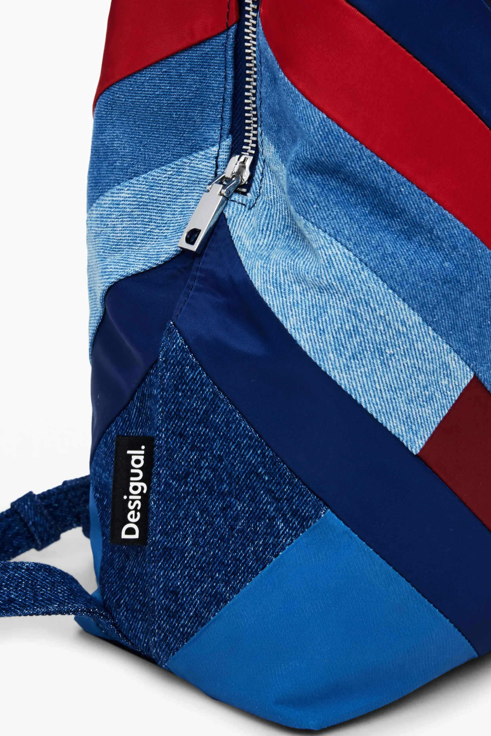 Denim patch backpack