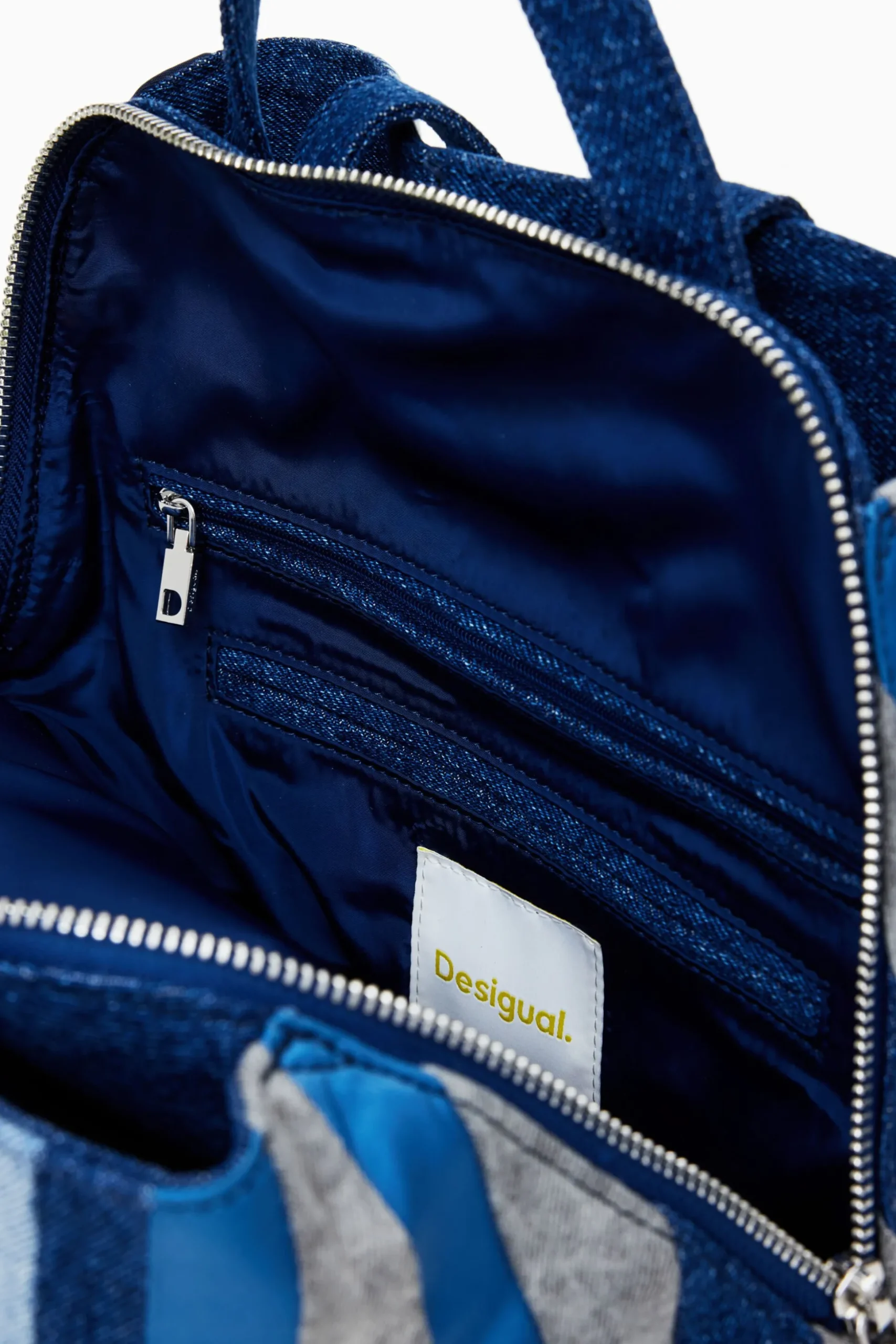 Denim patch backpack