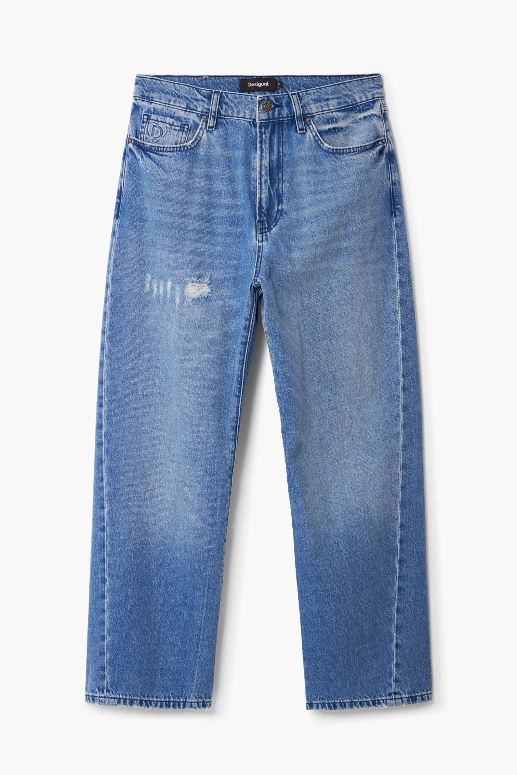 Denim with daisy illustration