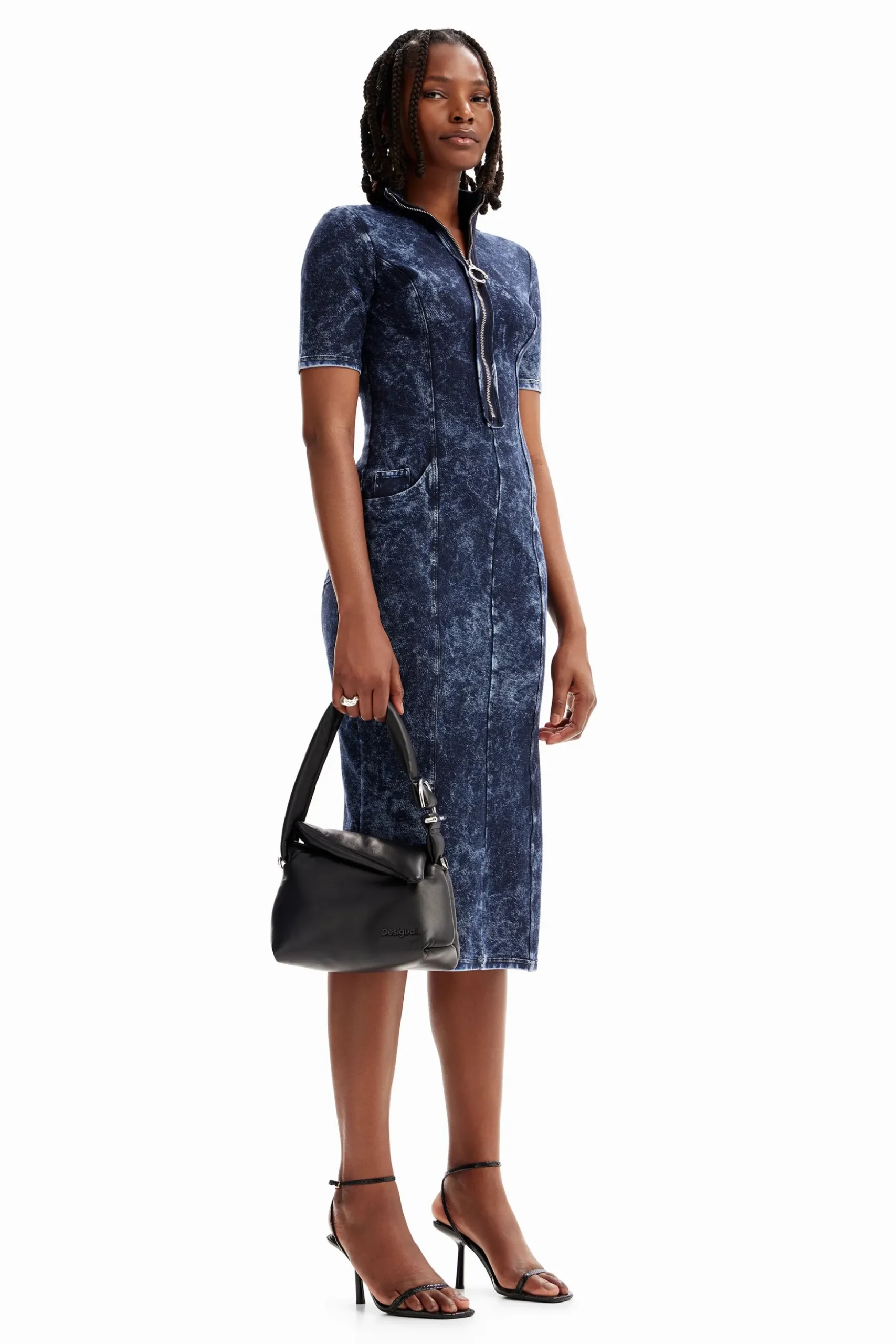 Denim-effect dress