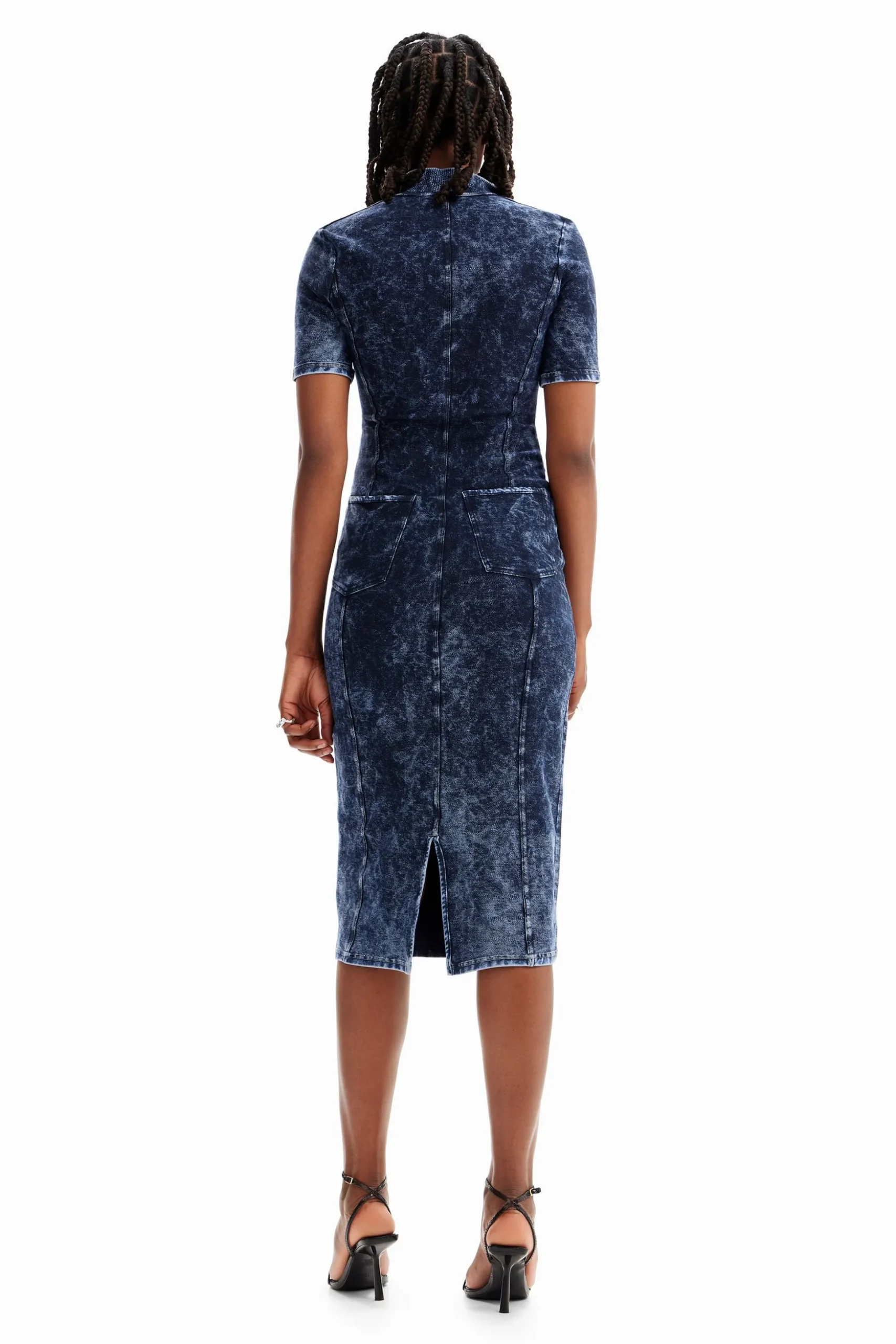 Denim-effect dress