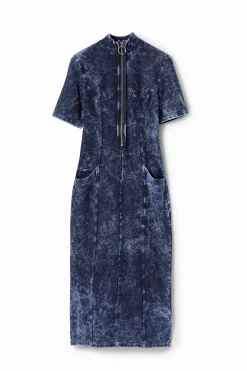 Denim-effect dress