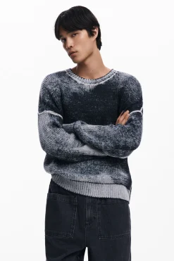 Distressed knit sweater