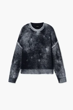 Distressed knit sweater