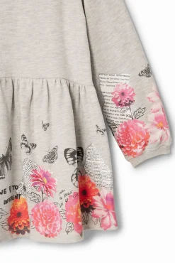 Dress with butterflies and flowers