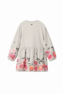 Dress with butterflies and flowers