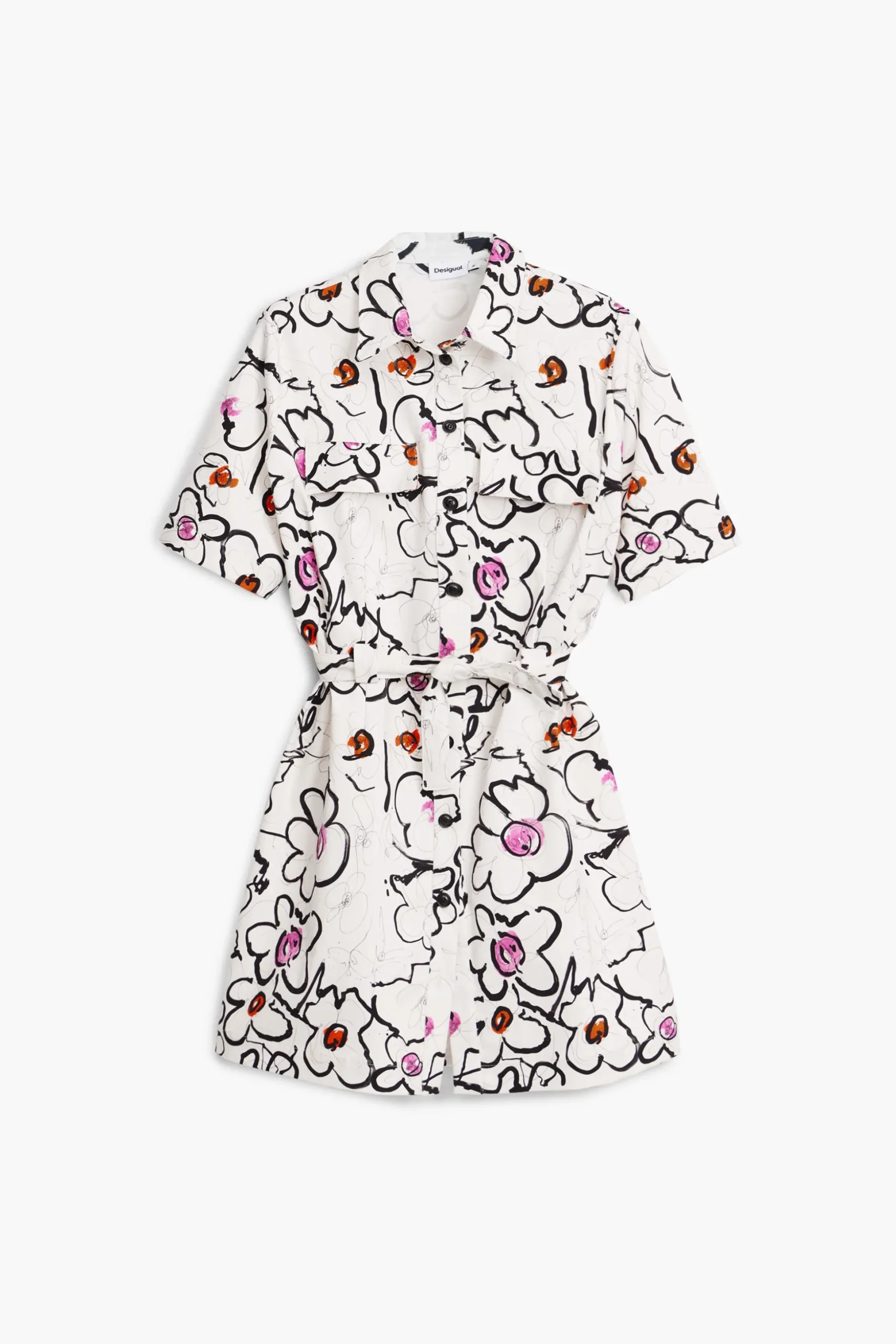 Dress with drawn flowers