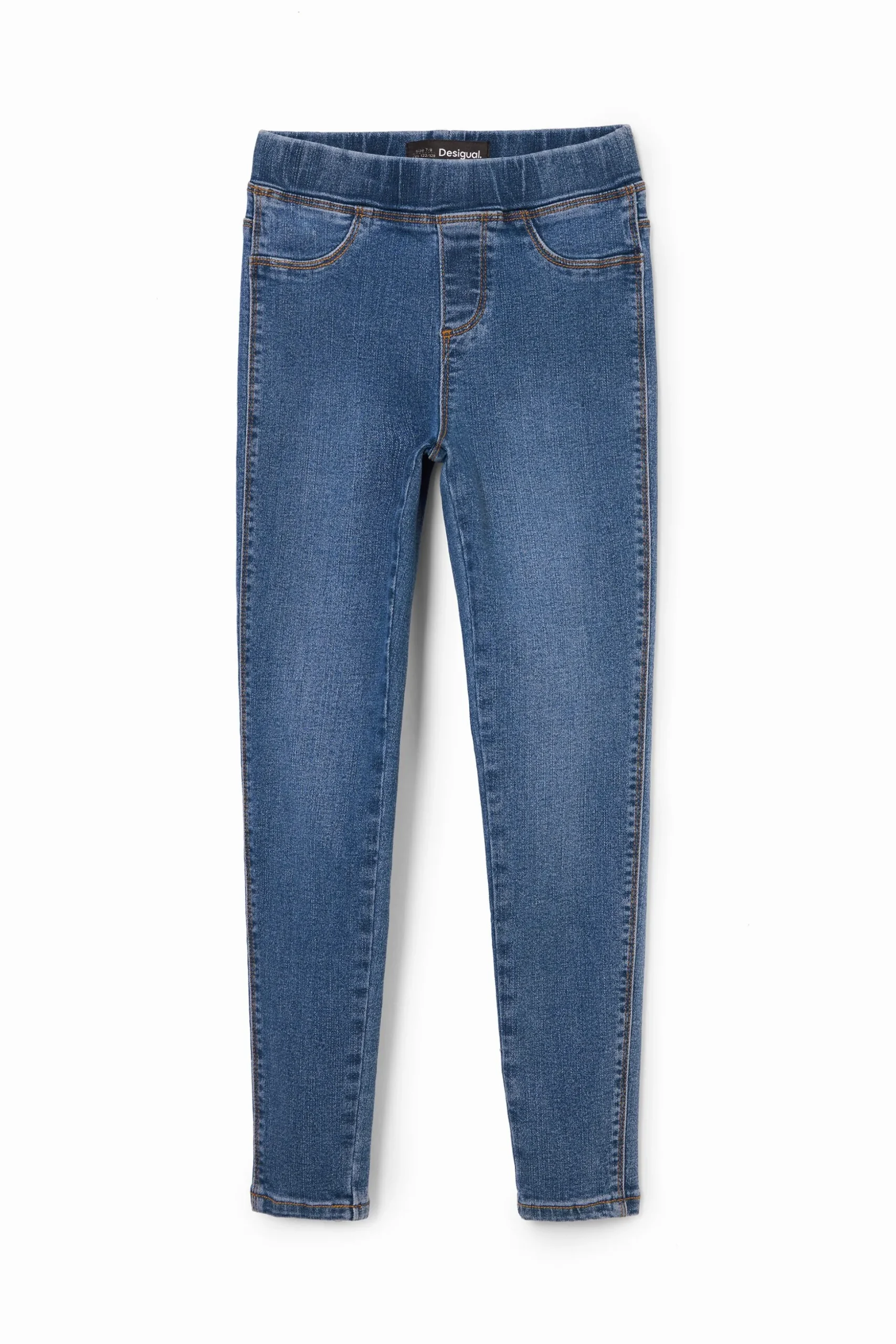Elastic denim leggings