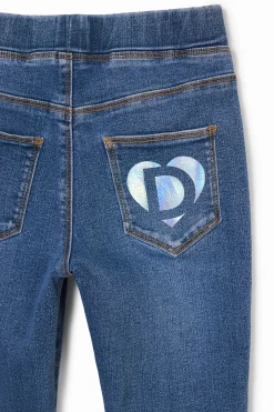 Elastic denim leggings