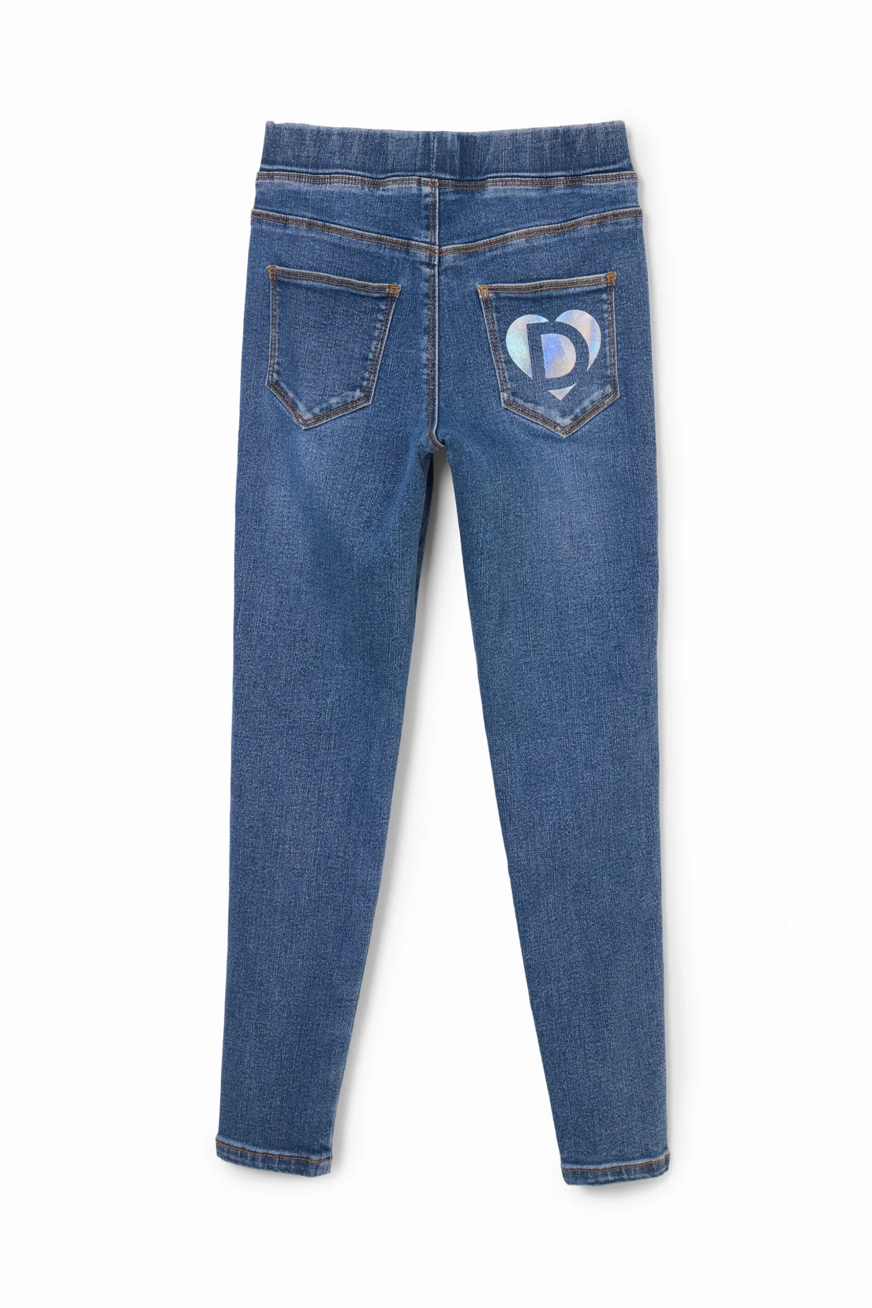 Elastic denim leggings
