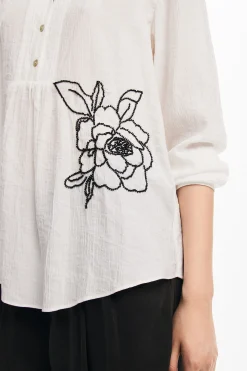 Embroidered flower blouse