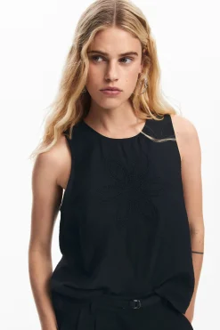 Embroidered flower blouse