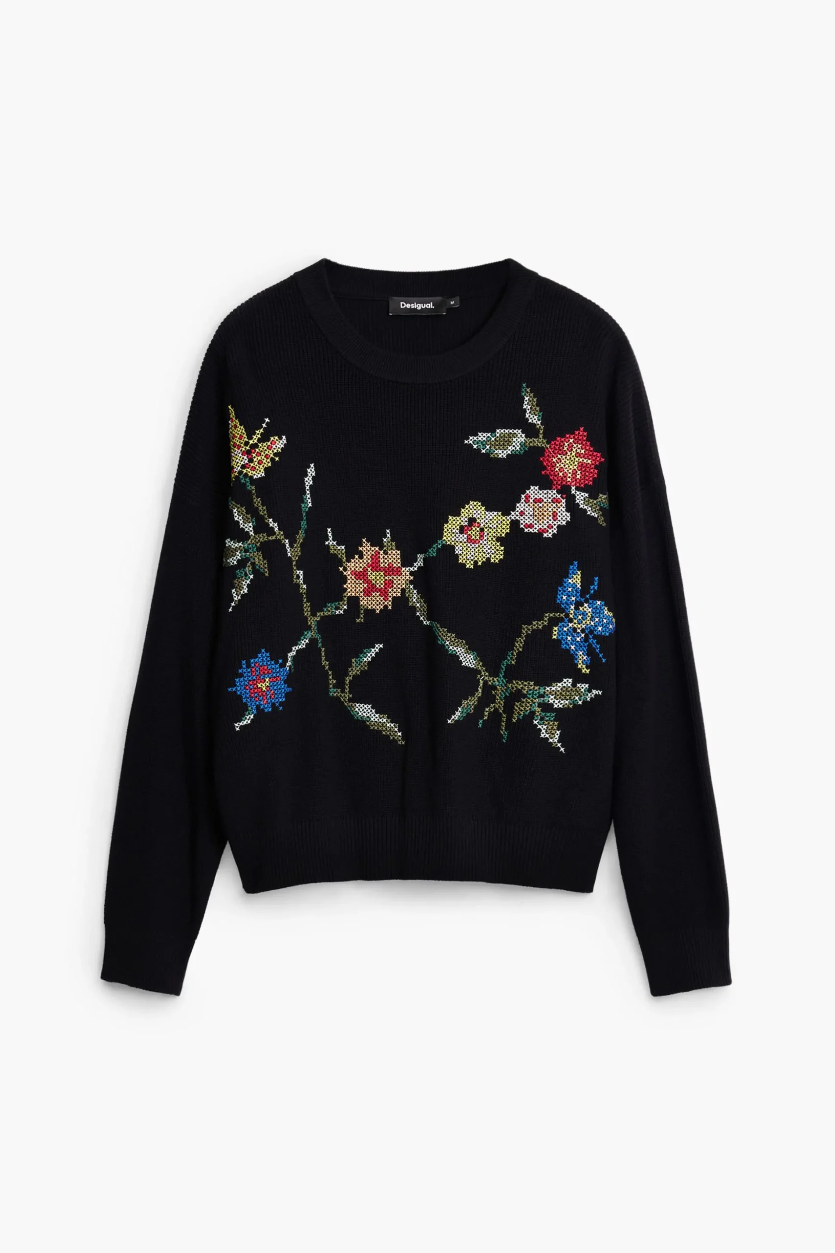 Embroidered flower sweatshirt