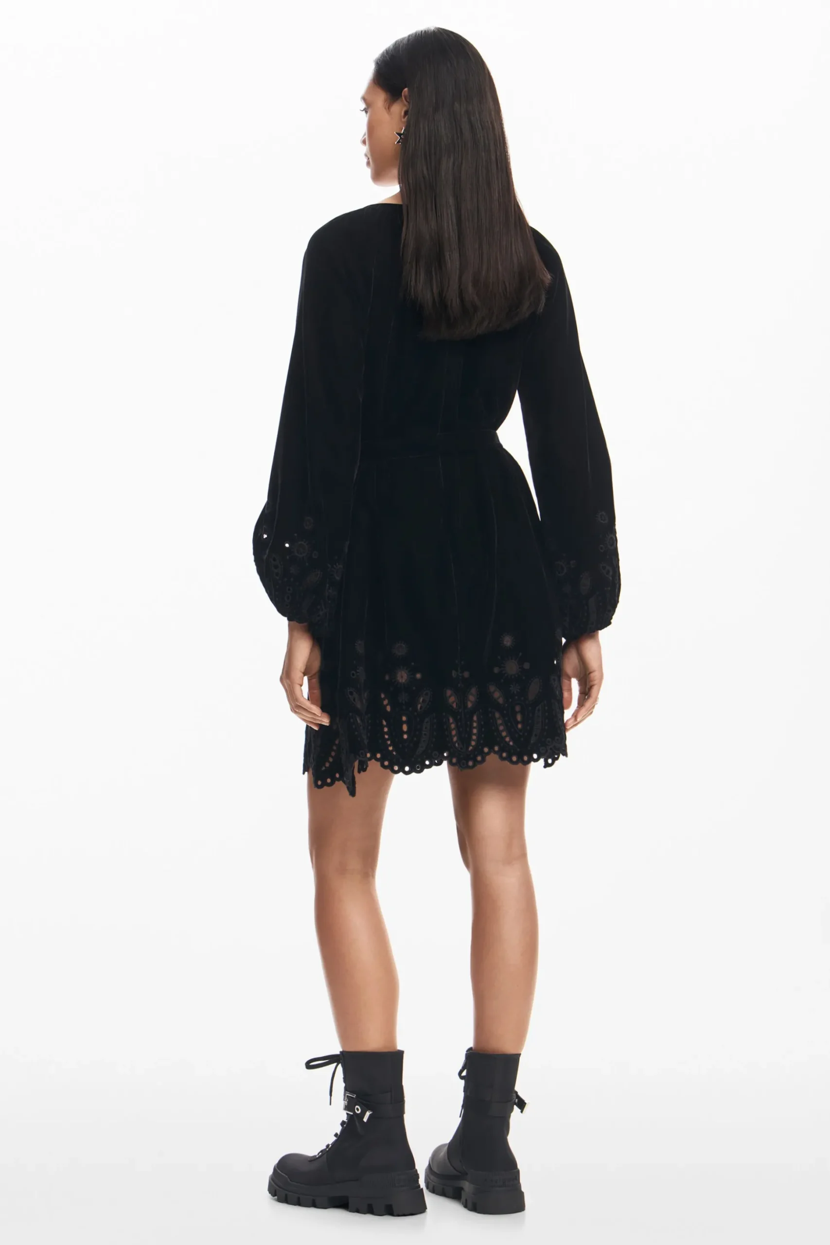 Embroidered mini dress