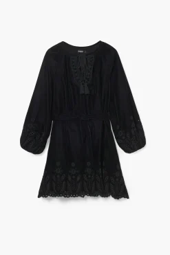 Embroidered mini dress