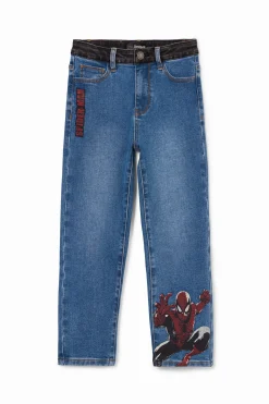 Embroidered Spiderman jeans
