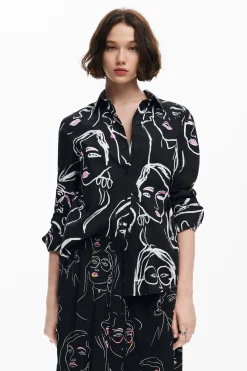 Face print shirt
