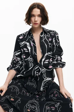 Face print shirt