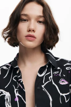 Face print shirt