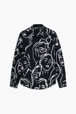 Face print shirt