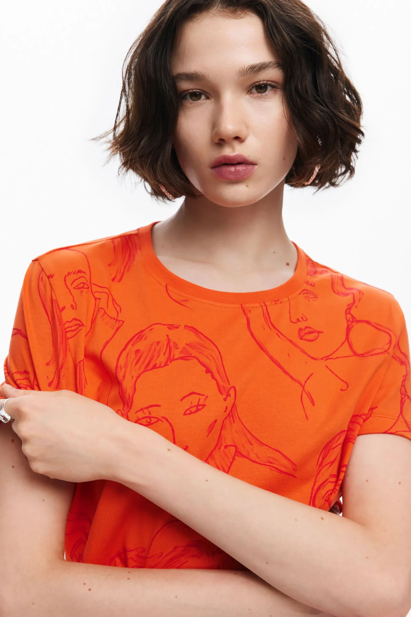 Face print T-shirt