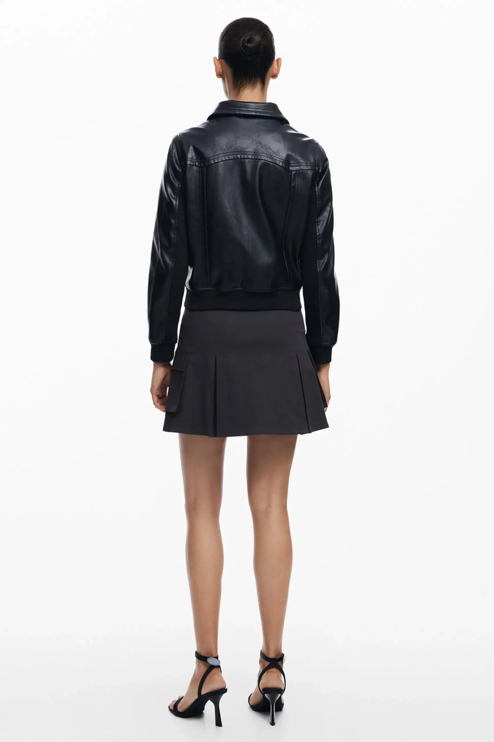 Faux leather biker jacket