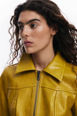 Faux leather biker jacket