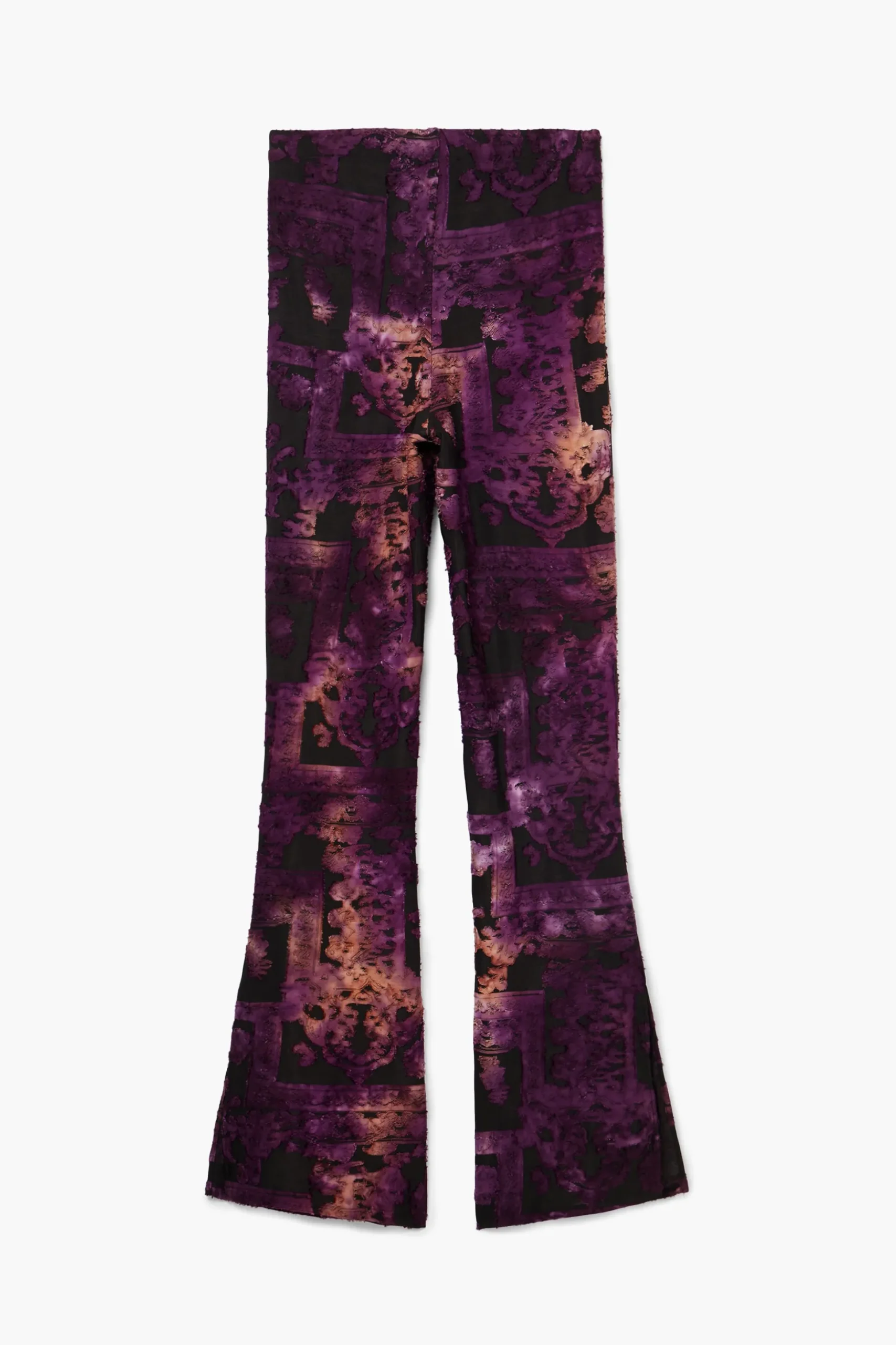 Flared devoré pants