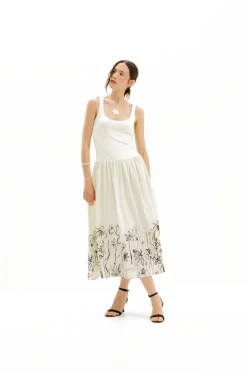 Floral flared midi dress