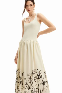 Floral flared midi dress