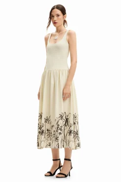 Floral flared midi dress