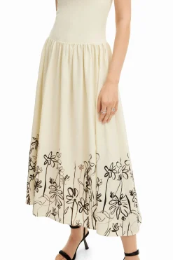 Floral flared midi dress
