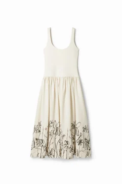 Floral flared midi dress