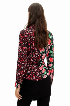 Floral gathered shirt