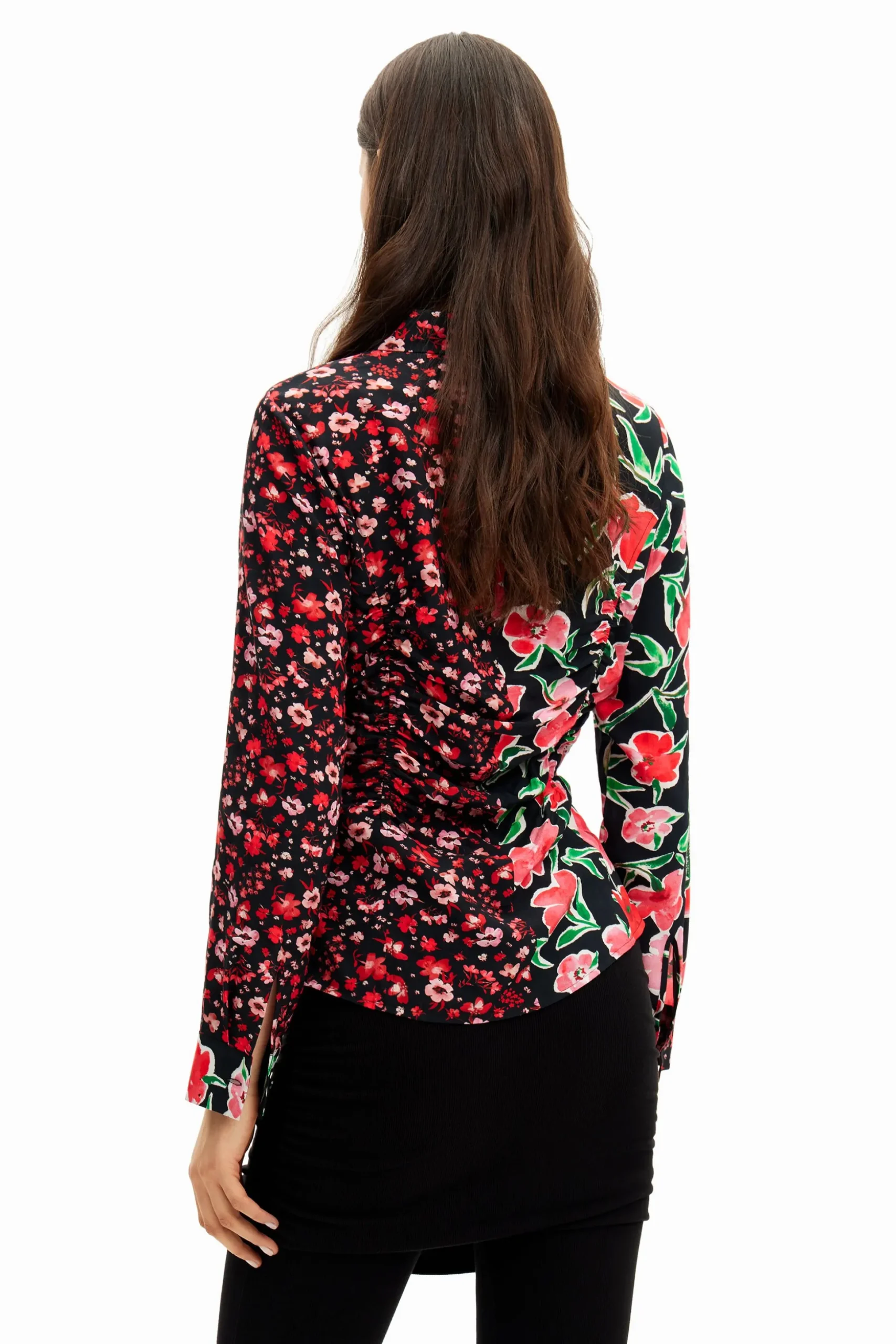 Floral gathered shirt