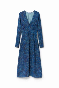 Floral midi shirt dress