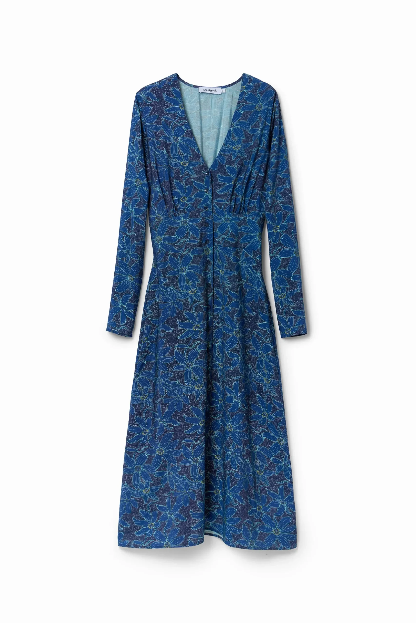 Floral midi shirt dress