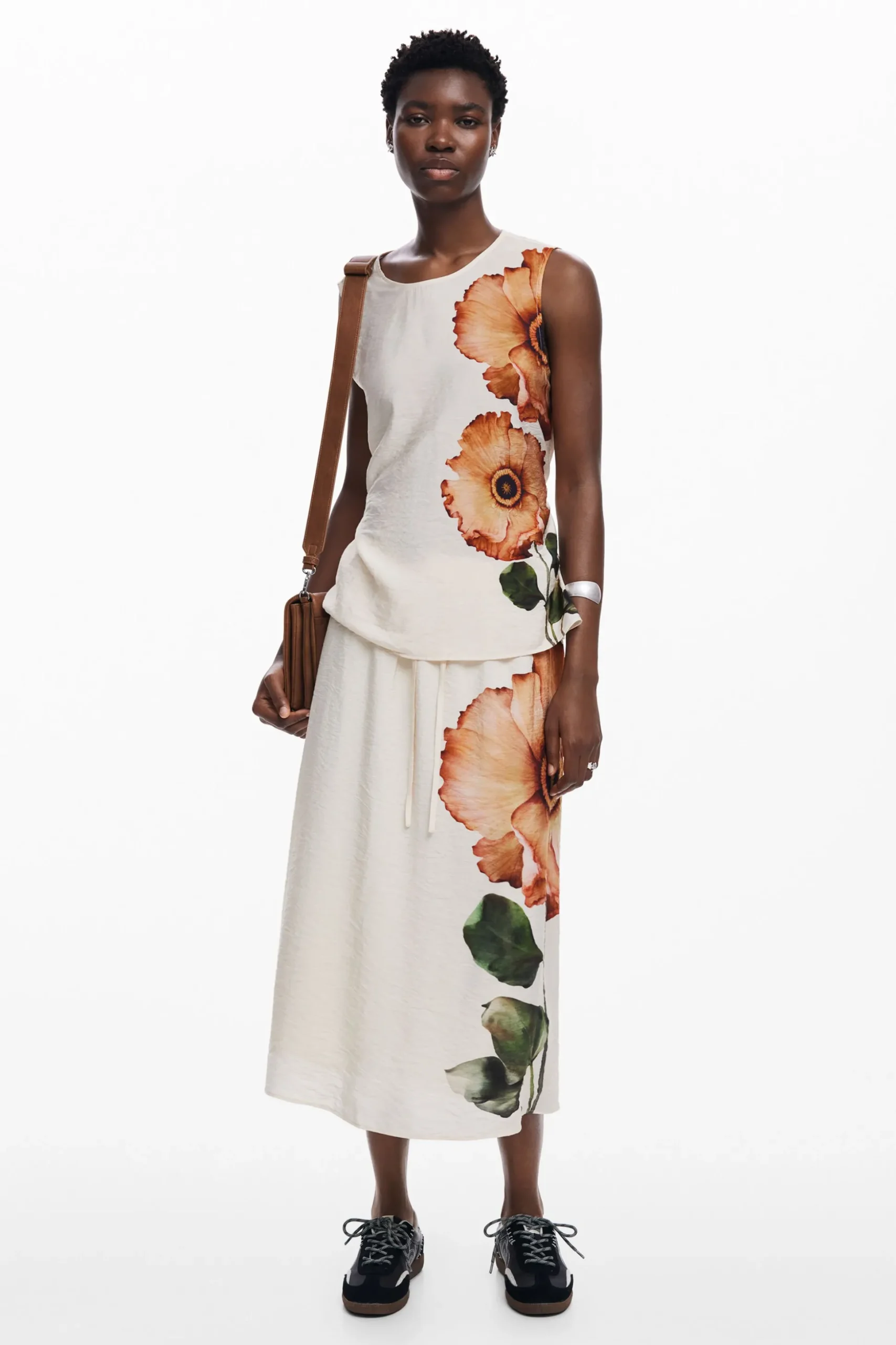 Floral midi skirt