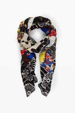 Floral patch scarf