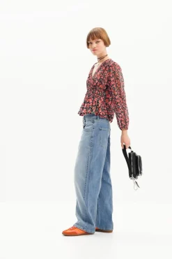 Floral plumetis blouse