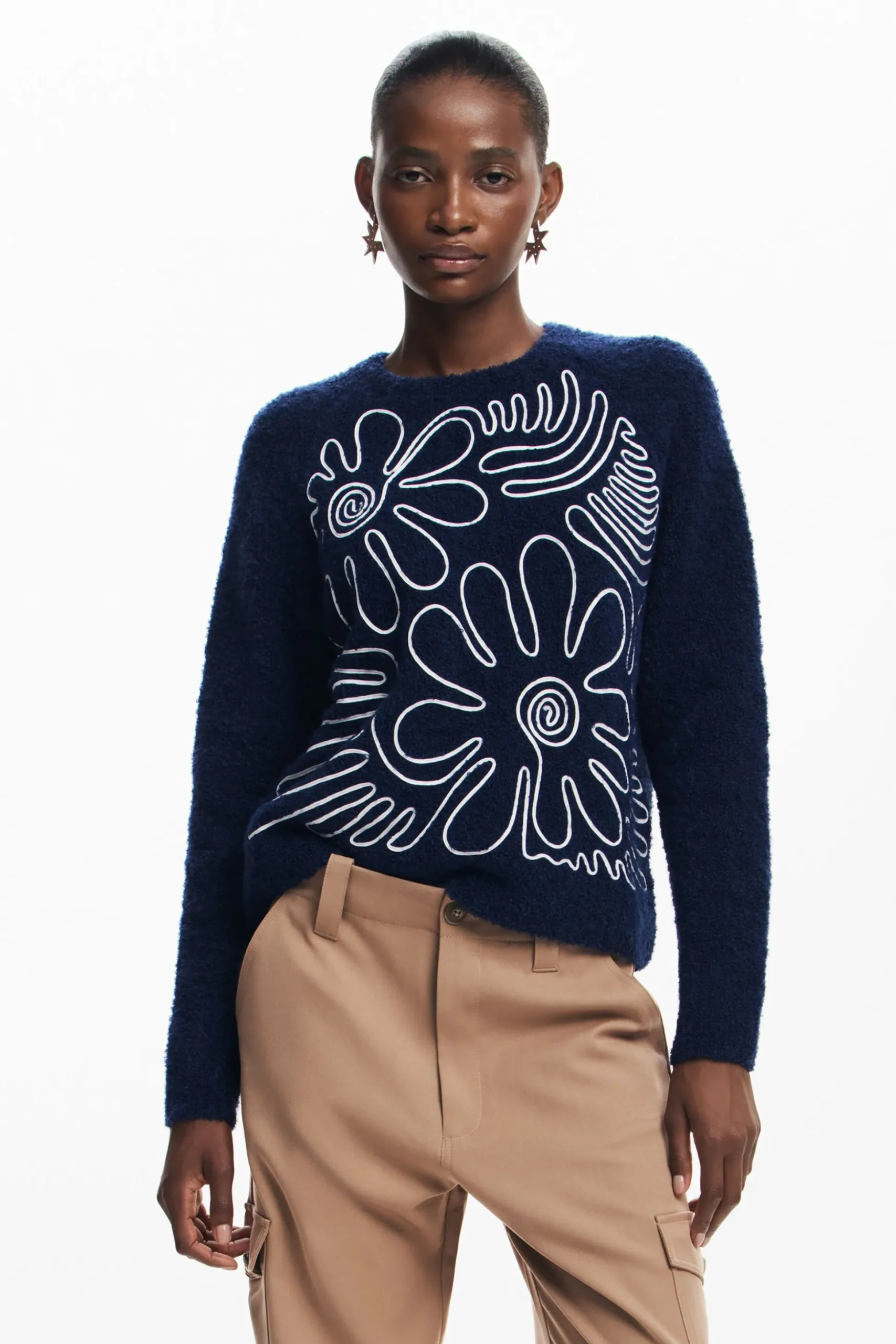 Floral print sweater