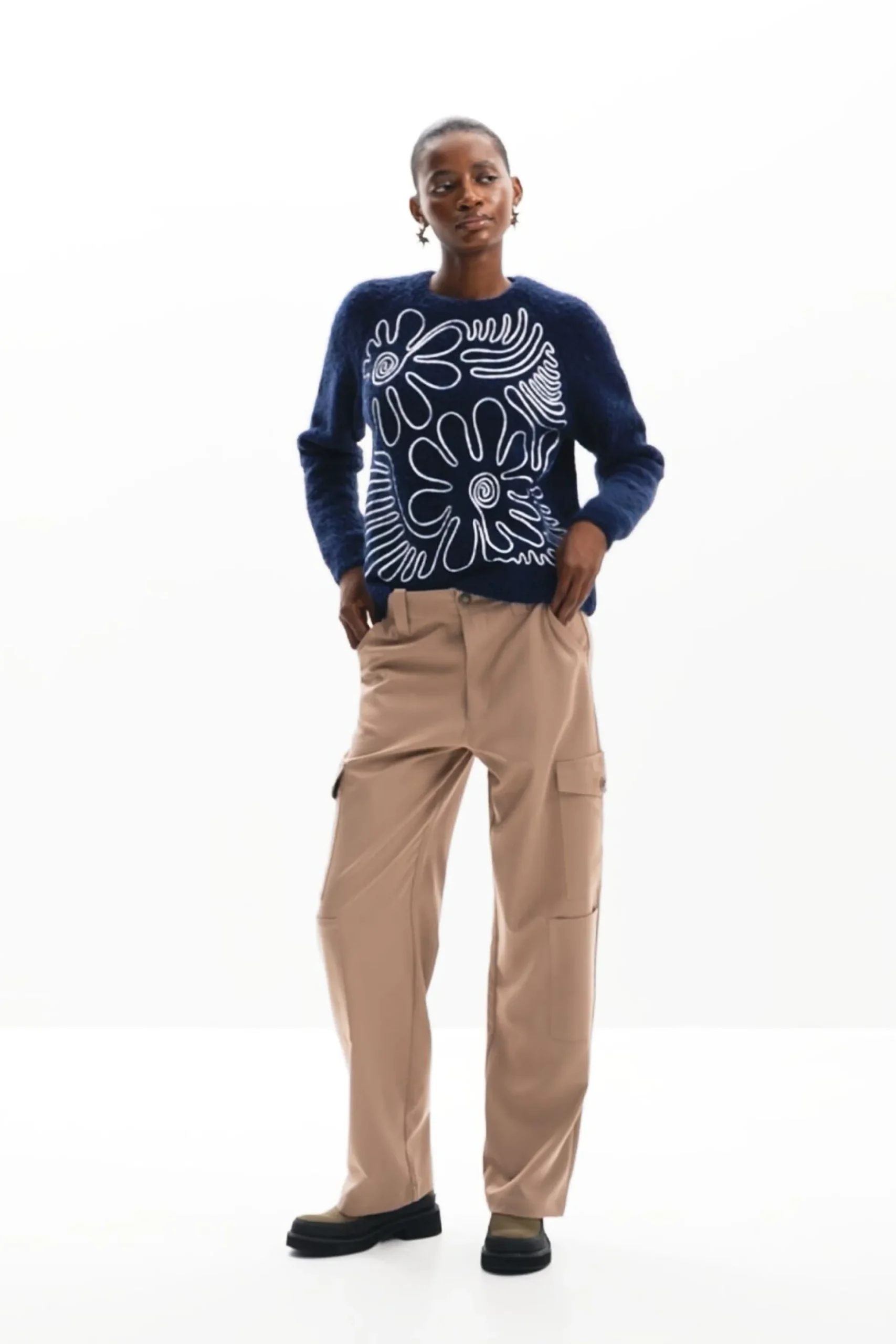 Floral print sweater