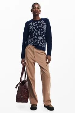 Floral print sweater