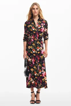 Floral shirt dress