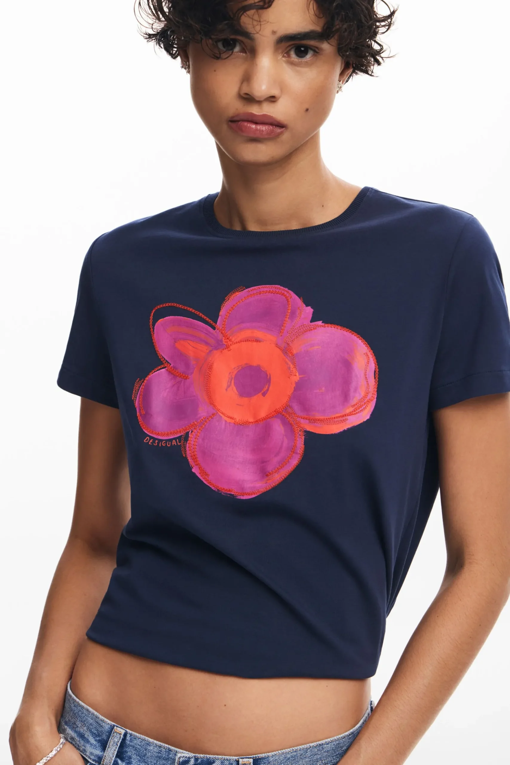 Flower illustration T-shirt