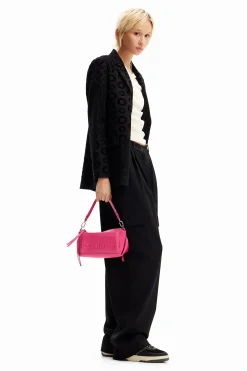 Geometric flocked blazer