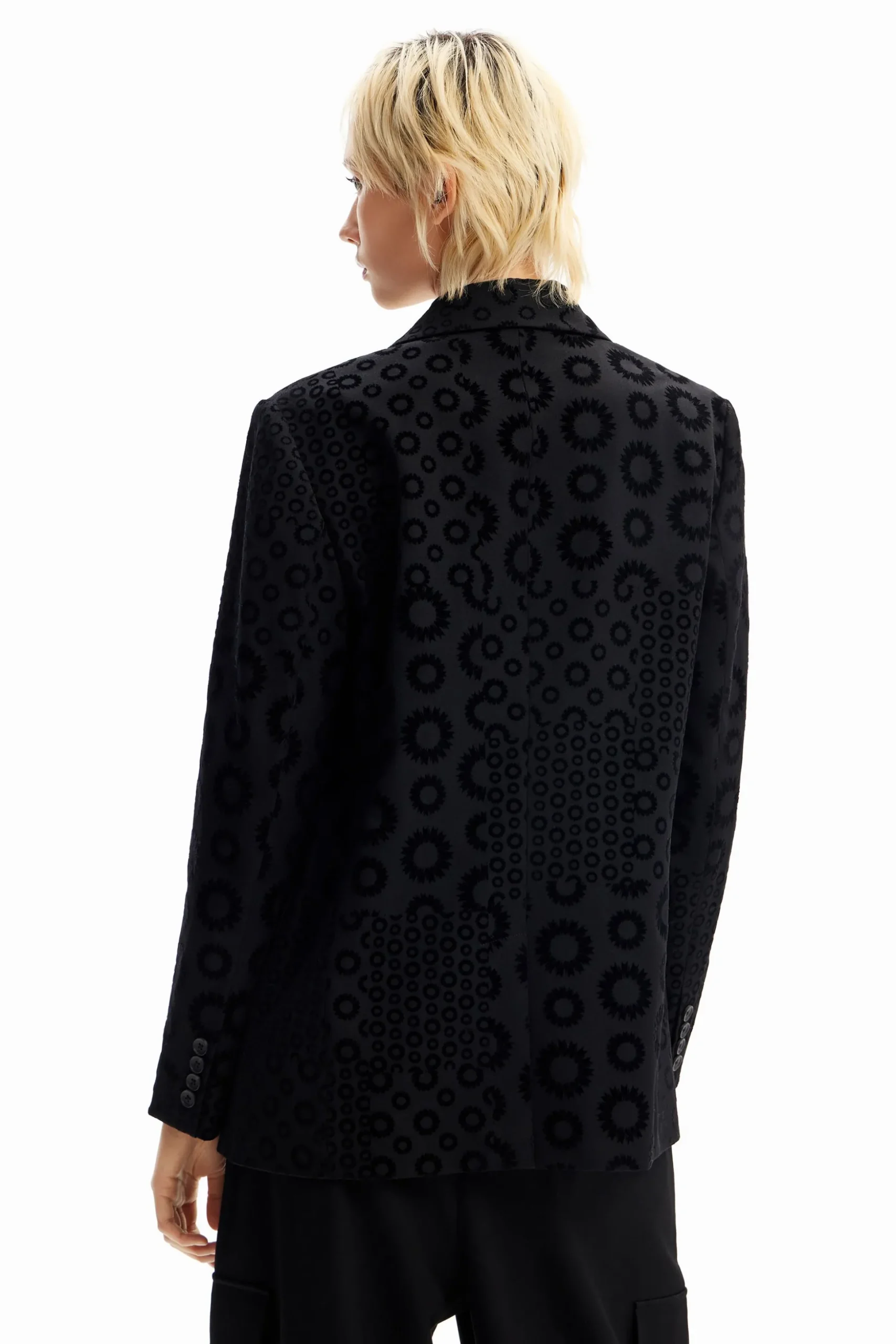 Geometric flocked blazer