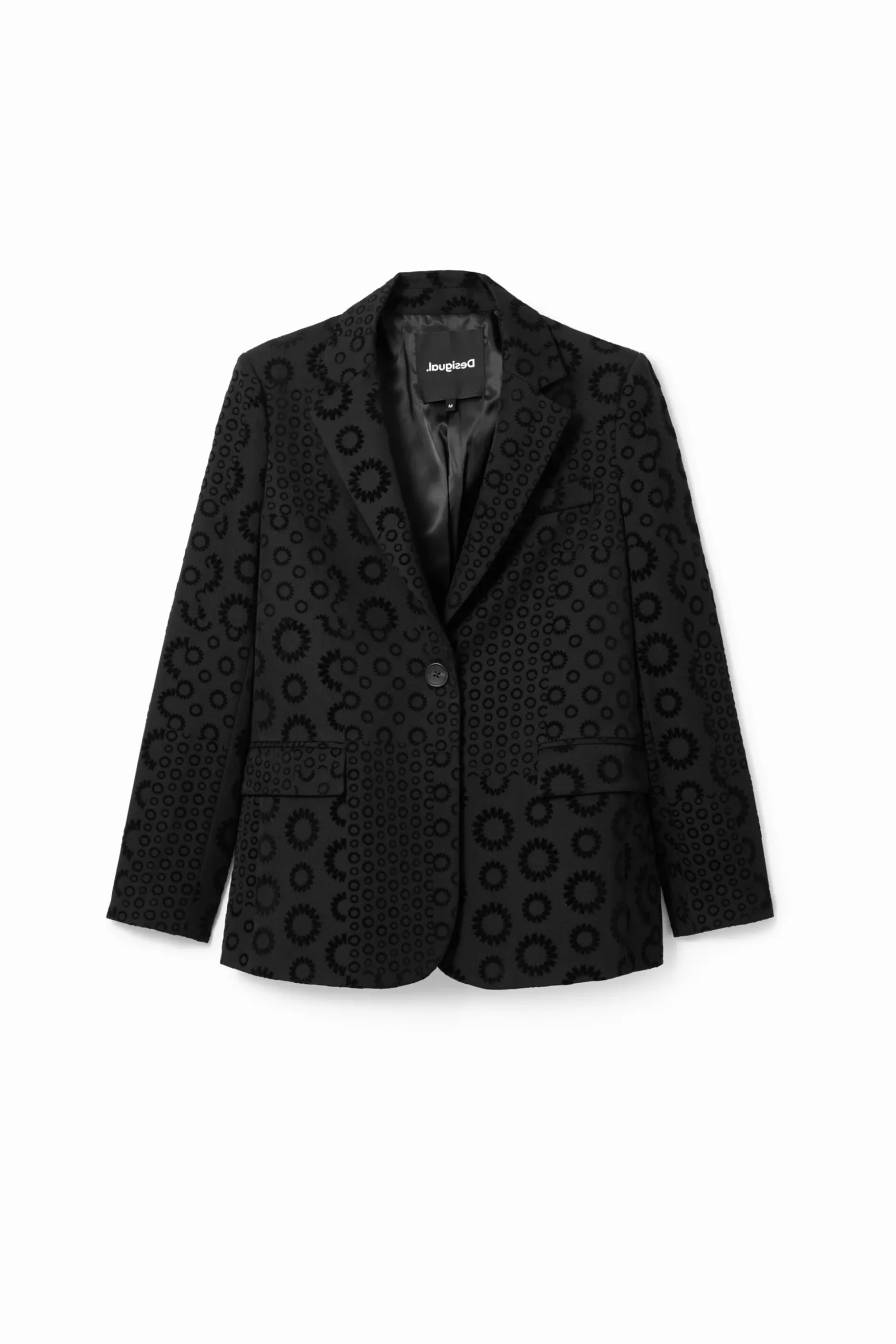 Geometric flocked blazer