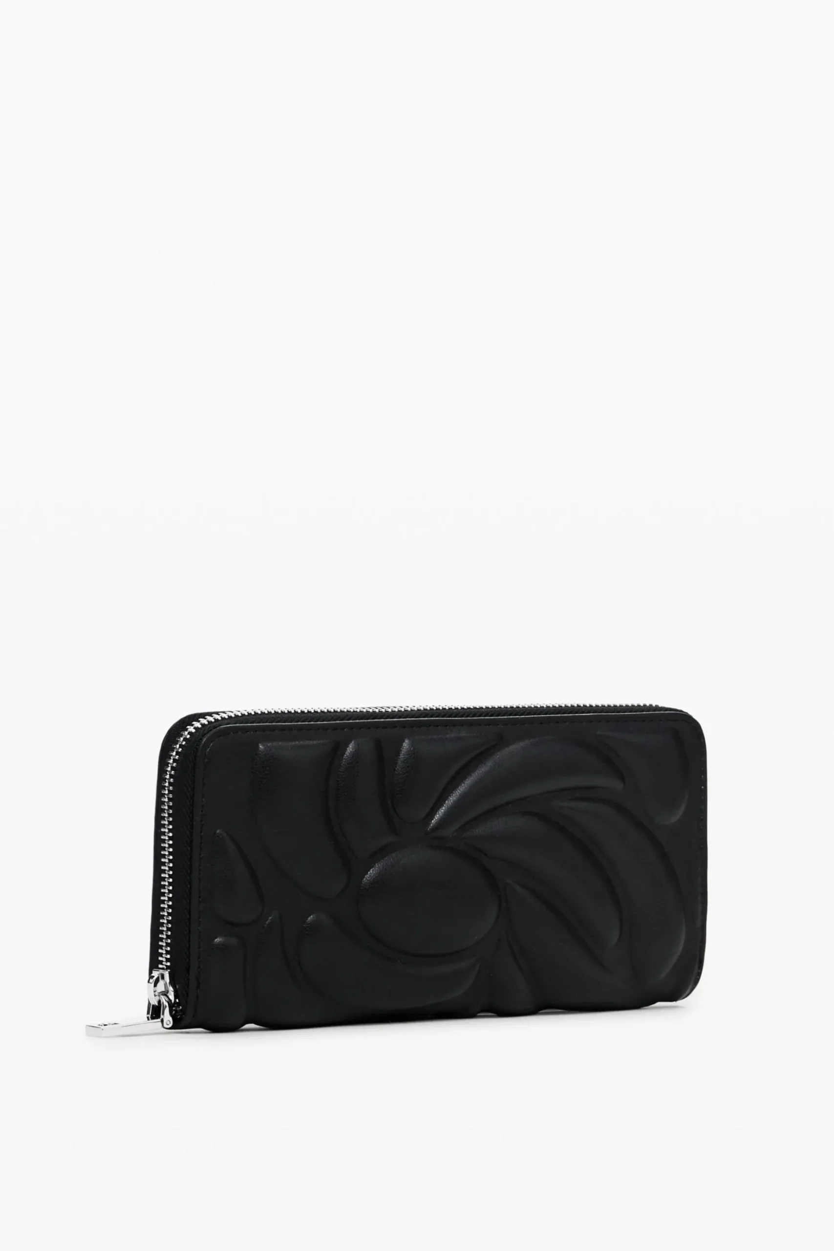 Geometric floral zip wallet