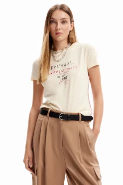 Geometric leather belt
